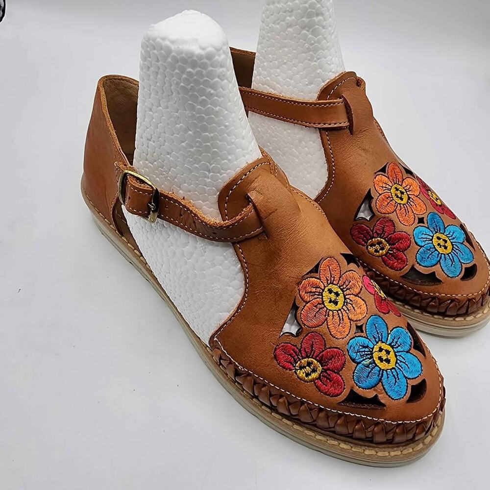 Cacahi's Traditional Mexican Woven Leather Sandals Women's Size 8